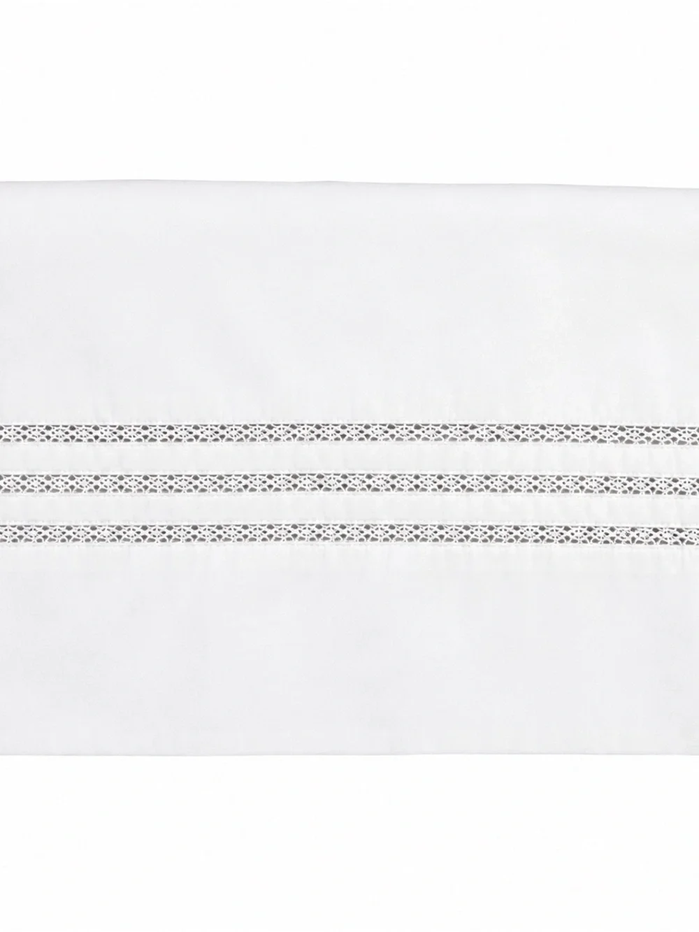 2-Martha Stewart 100% Egyptian Cotton Percale White Crochet Standard Pillowcases